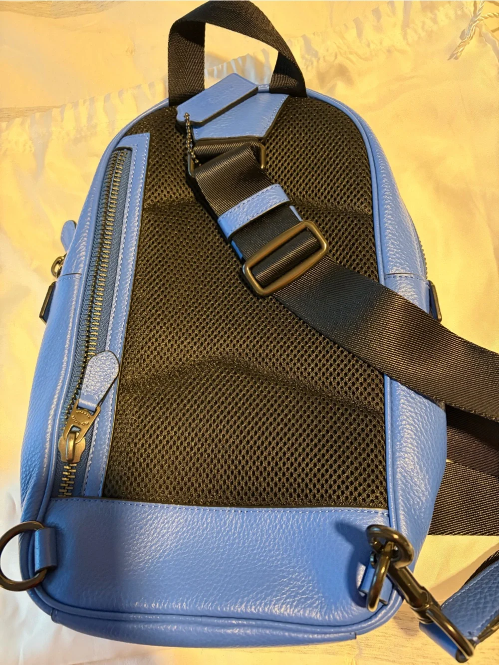 Coach Royal Blue Pebbled Leather Sling Bag for Men